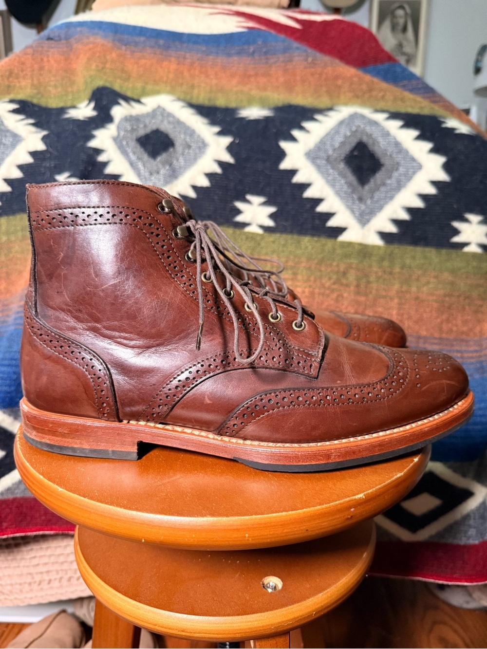 Rancourt Men's Heritage Leather Wingtip Lace-Up Boots - Worn only at my wedding - Picture 4 of 11